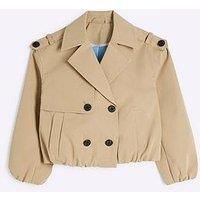 River Island Girls Bubble Hem Trench Coat - Beige