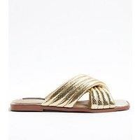 River Island Padded Cross Strap Mule Sandals