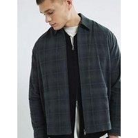 River Island Long Sleeve Graphic Zip Shirt - Dark Grey
