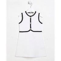 River Island Mini Girls Shell Flippy Dress - White