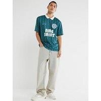 River Island Mesh Football Polo Shirt - Green