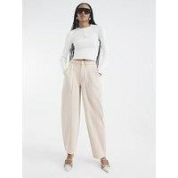 River Island Canvas Barrel Leg Trousers