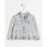 River Island Mini Girls Peplum Denim Jacket - Blue