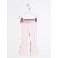 River Island Mini Girls Ri Ribbed Flared Leggings - Pink - Pink - Light