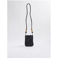 River Island Raffia Beaded Cross Body Phone Bag