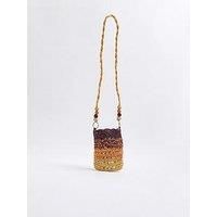 River Island Raffia Cross Body Phone Bag