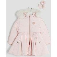 River Island Mini Girls Padded Skirt Coat - Pink