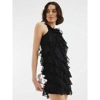 River Island Premium Ruffle Mini Dress - Black