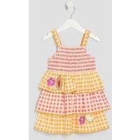 River Island Mini Girl Gingham Fruit Dress - Orange