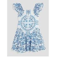 River Island Older Girls Shell Aztec Dress - Blue