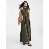 River Island Halter Neck Maxi Dress - Khaki