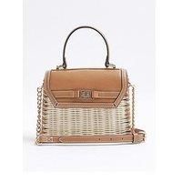 River Island Raffia Mini Tote Cross Body Bag