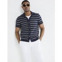 River Island Striped Textured Shirt - Blue