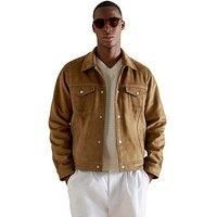 River Island Regular Fit Faux Suede Western Jacket - Brown