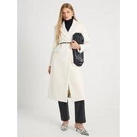 River Island Tailored Belted Coat - Cream