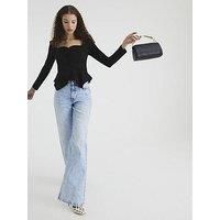 River Island Long Sleeve Peplum Sweetheart Jacket