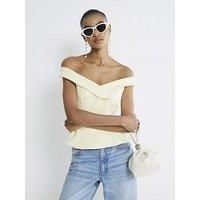 River Island Sleeveless Double Breasted Bardot Top