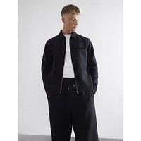 River Island Long Sleeve Textured Smart Overshirt - Black