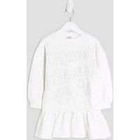 River Island Mini Girls 2 In 1 Sweatshirt Dress - Cream