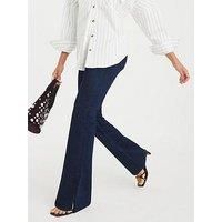 River Island Indigo High Rise Flared Jeans - Blue