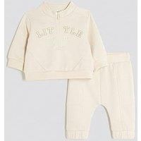 River Island Baby Baby Boys Little Dude Hoodie Set - Cream