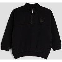 River Island Mini Boys Essentials Funnel Sweater - Black