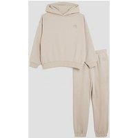 River Island Older Boys Rr Hoodie And Joggers Set - Beige