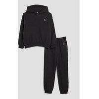 River Island Older Boys Essentials Hoodie And Joggers Set - Black