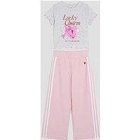 River Island Older Girls Bow Track Pant Set - Grey
