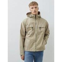 River Island Beige Hooded Washed Jacket - Natural