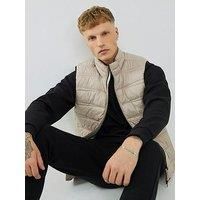 River Island Beige Lightweight Puffer Gilet - Natural