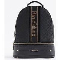 River Island Webbing Logo Front Backpack - Black