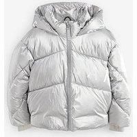 Ted Baker Older Girls Short Padded Coat - Silver