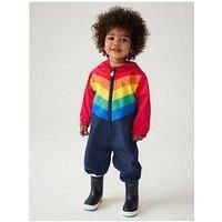 Little Bird Little Birdkids Chevron Rainbow Puddlesuit - Multi