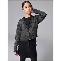 Smallsaints All Saints Girls Lyra Glitter Cardigan - Grey