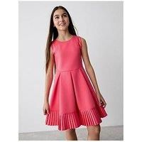 Ted Baker Girls Frill Hem Dress - Coral