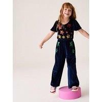 Little Bird Girls Sequin Jumpsuit - Navy