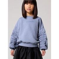 Smallsaints Girls Ruched Sleeve Detail Sweatshirt - Blue