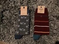 BNWT New 2 Pairs Fat Face Men’s Socks - Off Roader & Stripe - UK 9.5-11 - Cotton