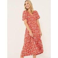 Fatface Danielle Midi Dress - Orange