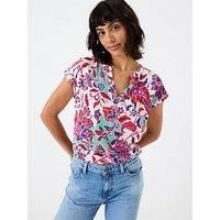 Fatface Linen Festival Flora Top - Pink