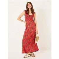 Fatface Ali Frill Midi Dress - Orange
