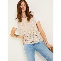 Fatface Finch Crochet Tank - Beige