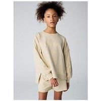 Smallsaints All Saints Raw Hem Sweat Set - Beige