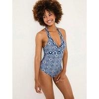 Fatface Batik Geo Swimsuit - Blue