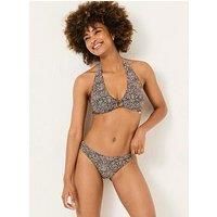 Fatface Mila Leaf Dot Bikini Bottom - Black