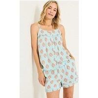 Fatface Printed Cami Pyjama Set - Blue