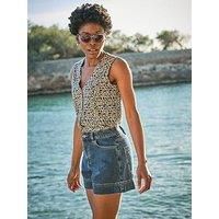 Fatface Joni Shibori Waistcoat - Blue