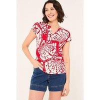 Fatface Mono Shells Linen - Red