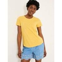 Fatface Natalie Light Yellow Embroided T-Shirt - Yellow